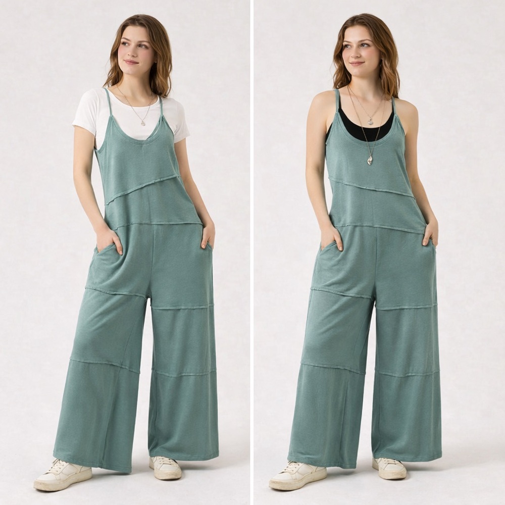 Ces Femme Green Layered Jumpsuit